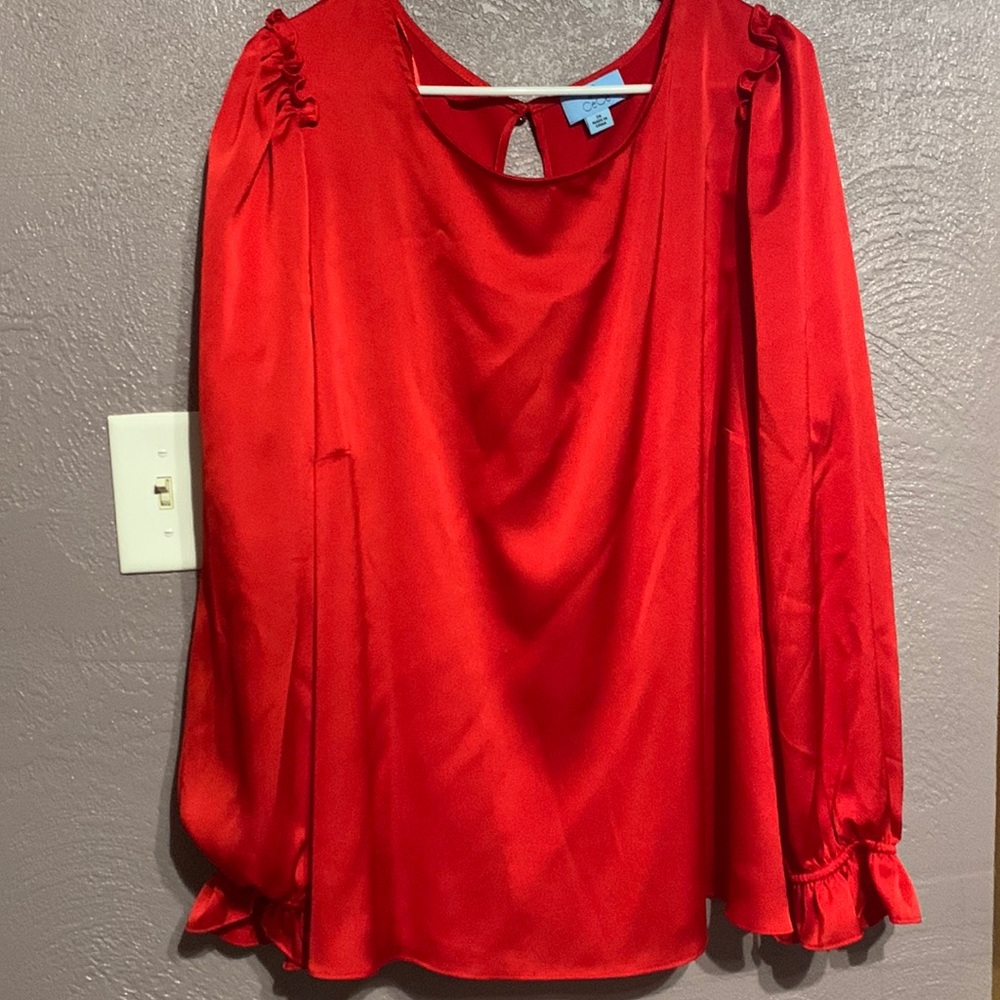 CeCe Plus Size Red Blouse
